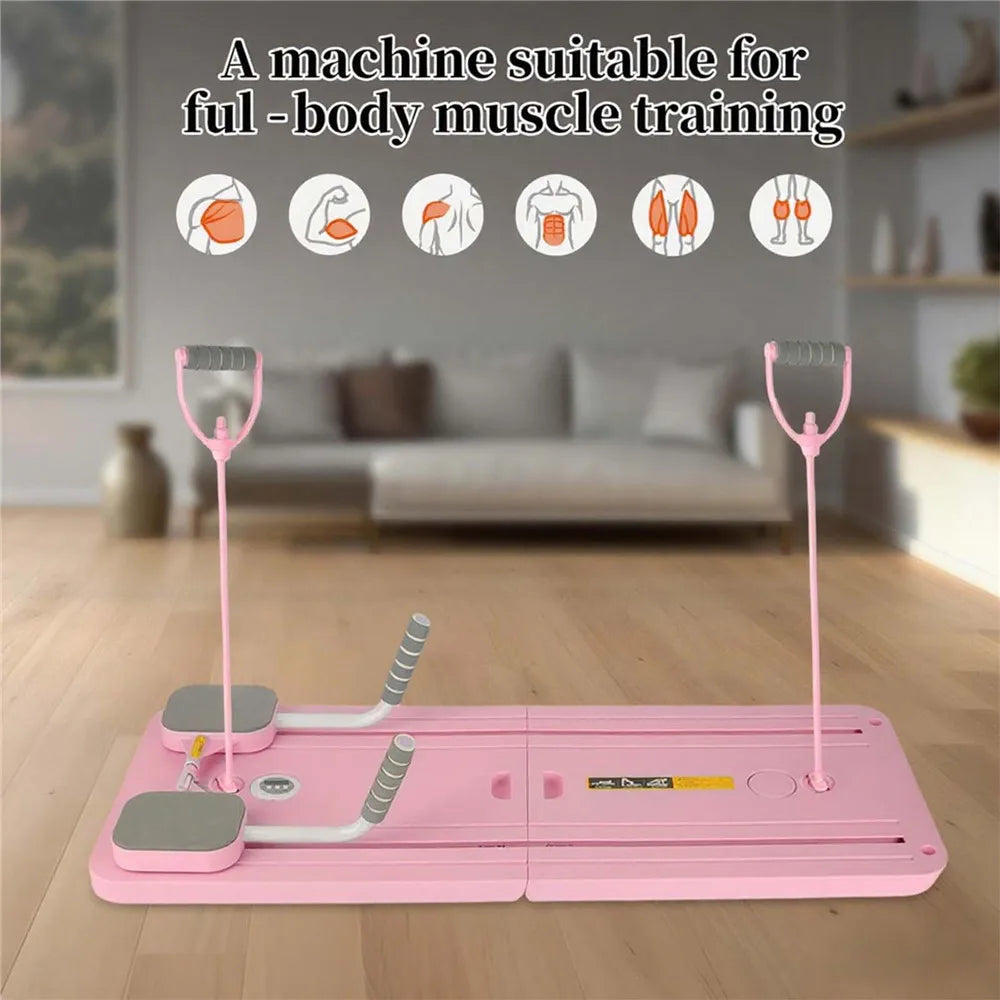 Składana deska do pilatesu z gumami oporowymi – domowy trening w stylu reformer | Home Gym