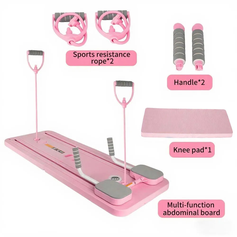 Składana deska do pilatesu z gumami oporowymi – domowy trening w stylu reformer | Home Gym