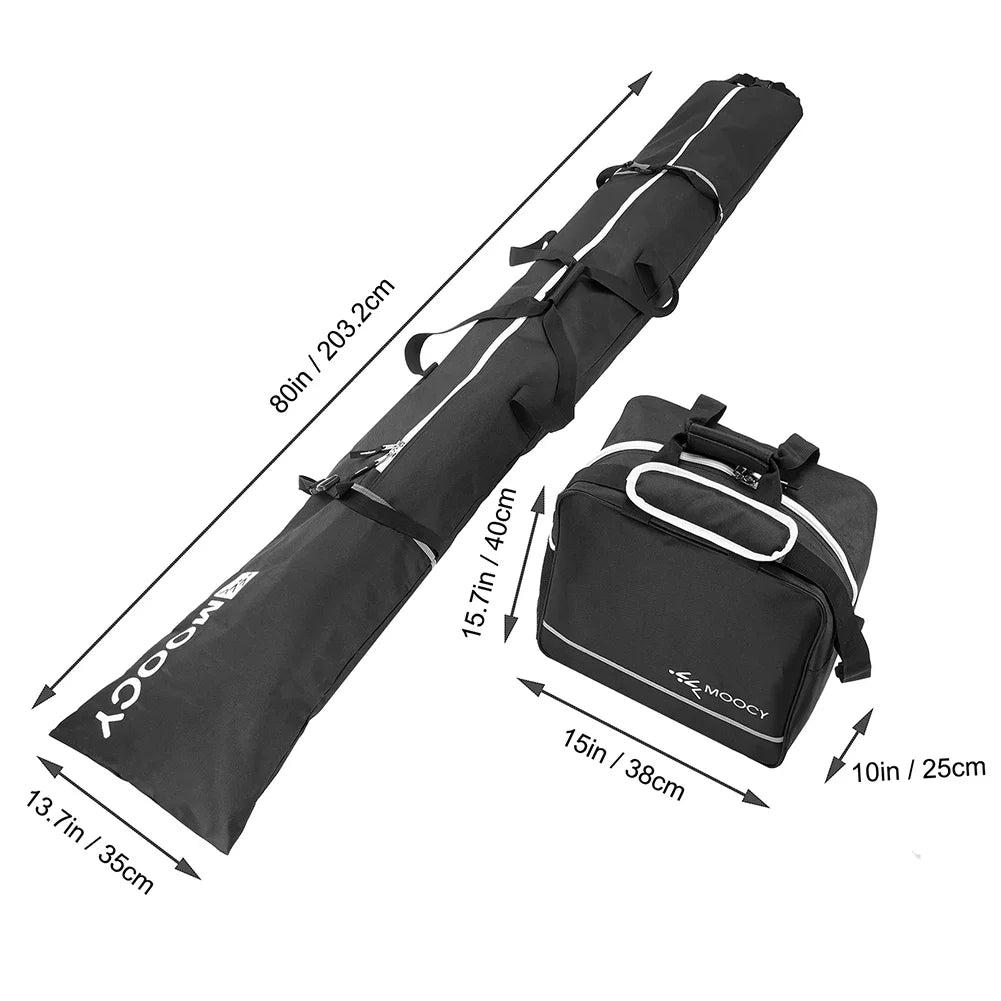 Zestaw 2-częściowy: Wodoodporna torba narciarska + torba na buty – pokrowiec na narty do 200 cm