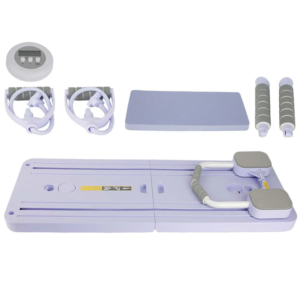 Składana deska do pilatesu z gumami oporowymi – domowy trening w stylu reformer | Home Gym