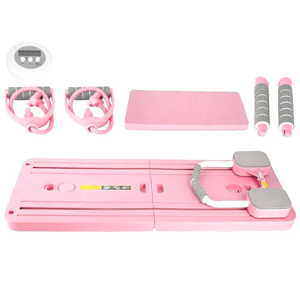 Składana deska do pilatesu z gumami oporowymi – domowy trening w stylu reformer | Home Gym