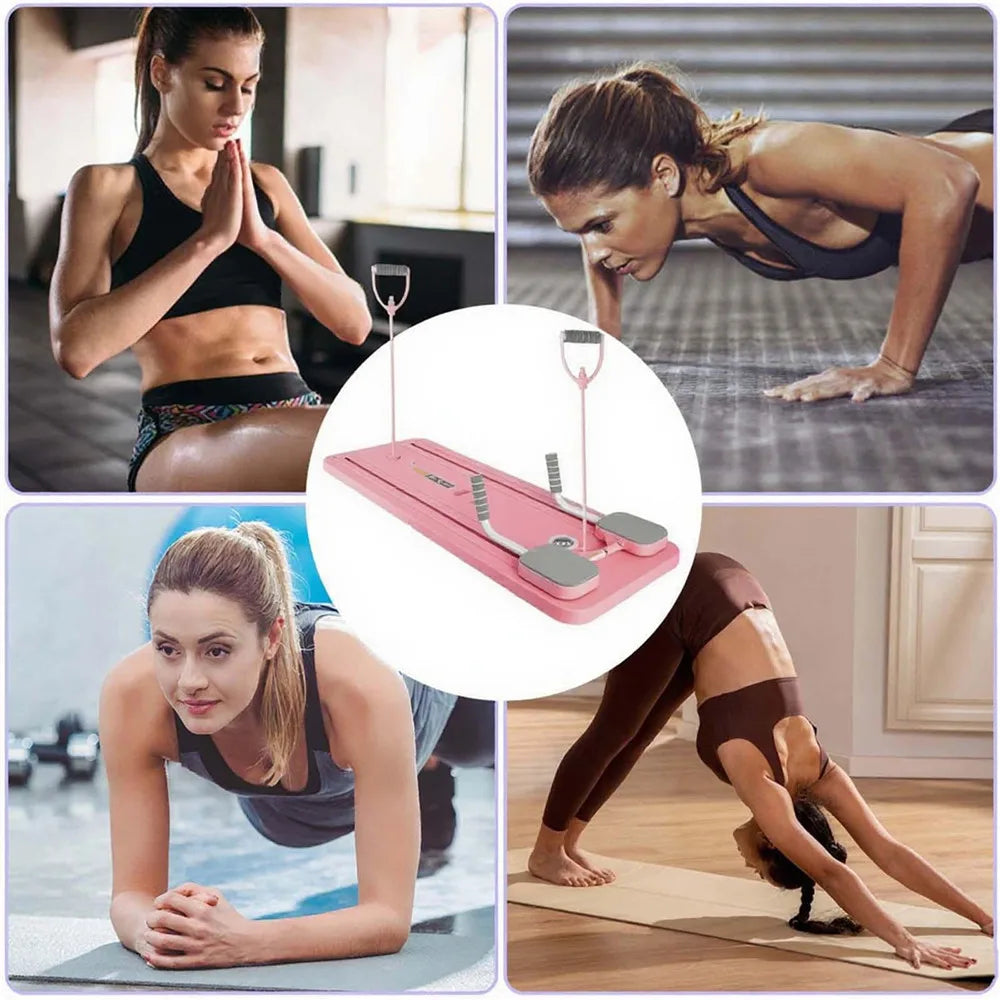 Składana deska do pilatesu z gumami oporowymi – domowy trening w stylu reformer | Home Gym
